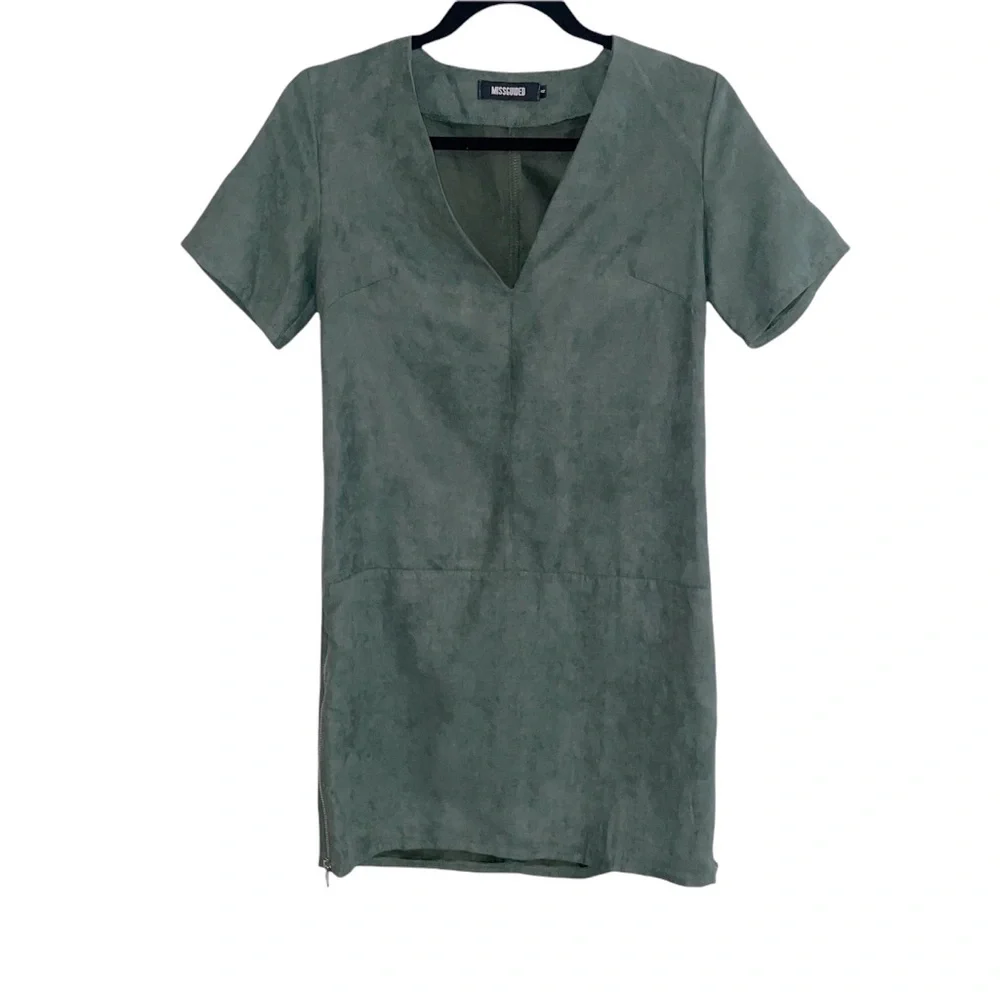 Green Missguided Suede Dress, 4 - Picture 7 of 13